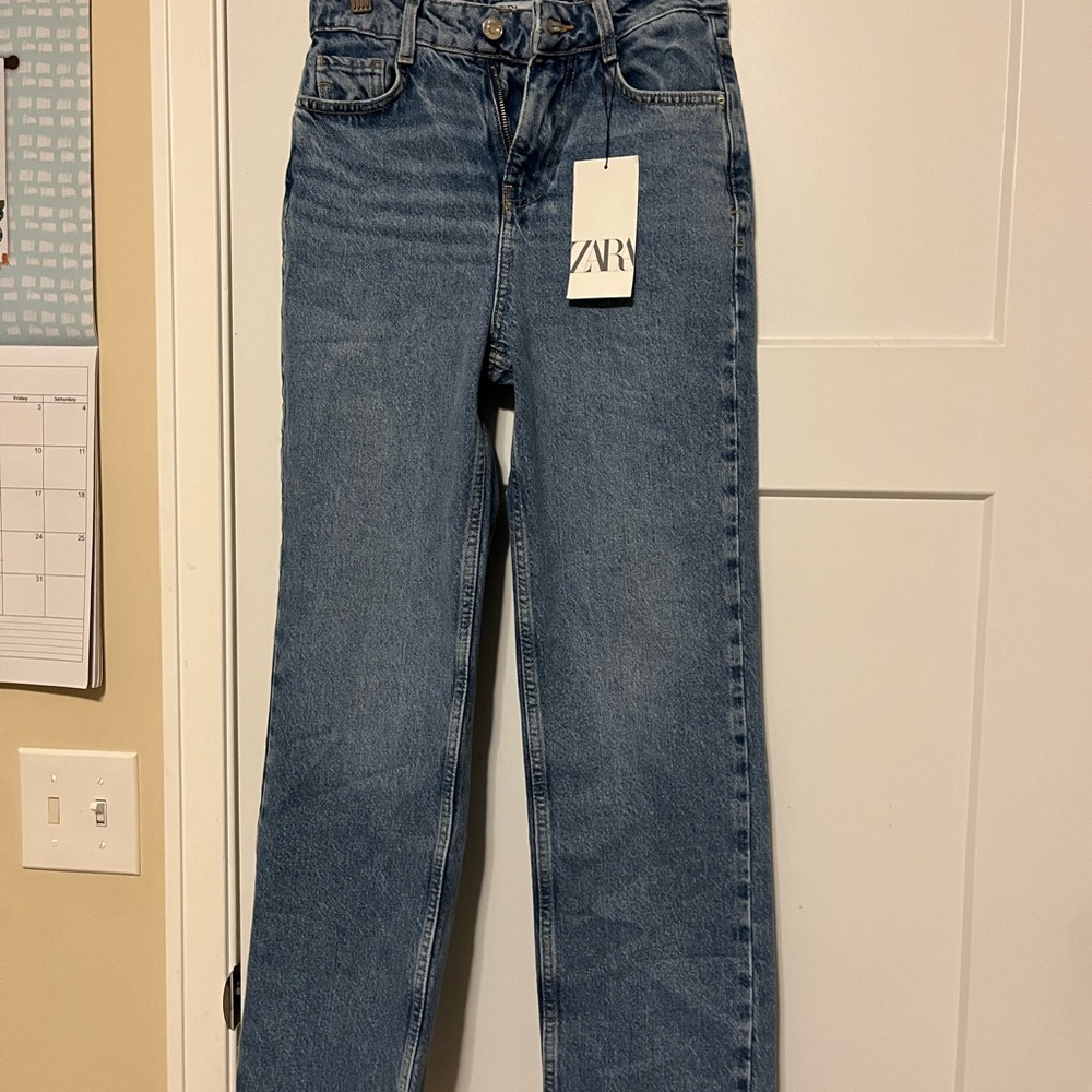 Zara Blue Straight Leg Jeans